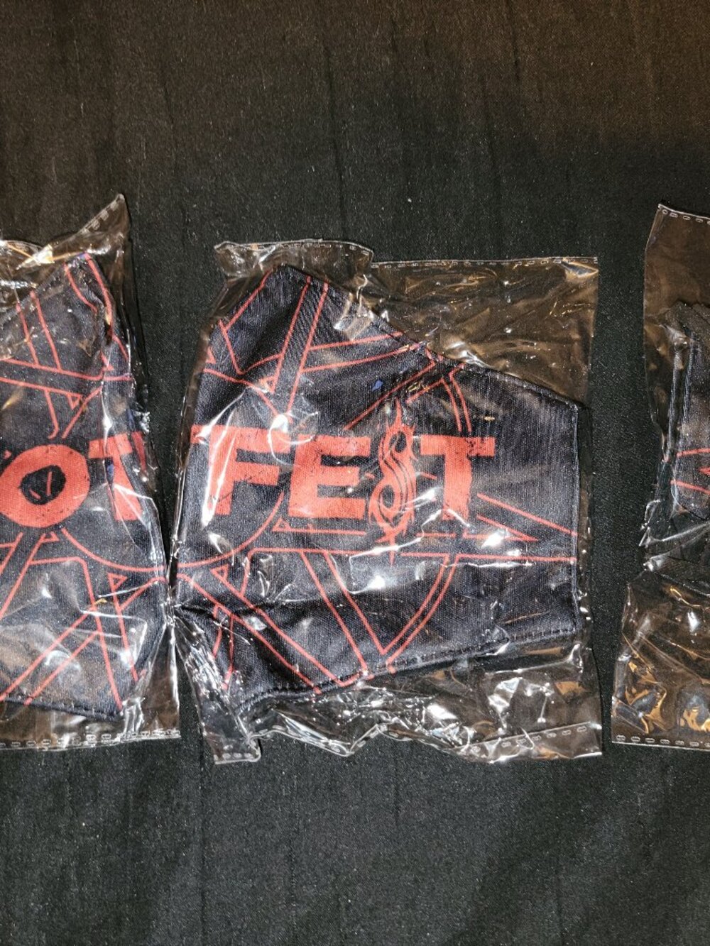 Slipknot Knotfest VIP Exclusive Cloth Face Mask NEW Never Used Set Of 3 Limited